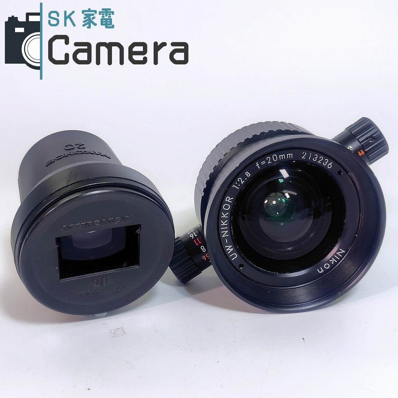 Nikon UW-NIKKOR 20mm F2.8 ニコン ニコノス用 ファインダー付 28mmファインダーアダプター付