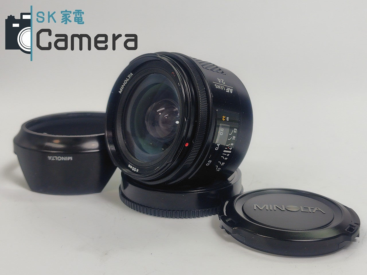 【実用】 MINOLTA AF 24mm F2.8 フード キャップ付 ミノルタ