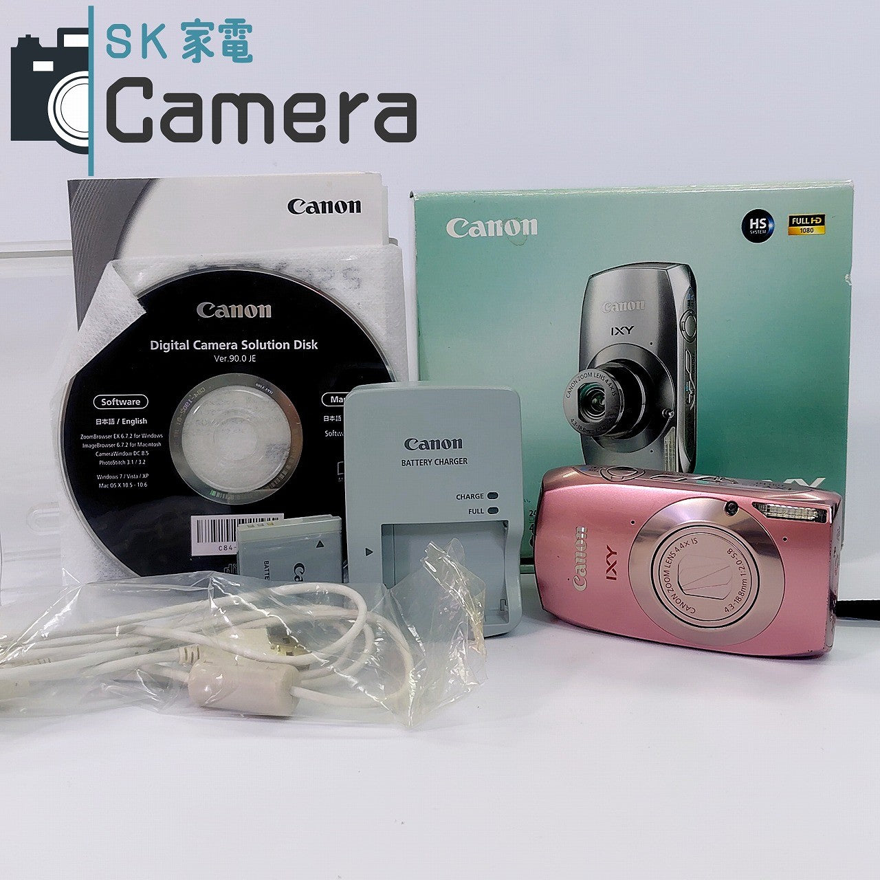 Canon IXY 32S PC1682 FULL HD キャノン イクシー ピンク コンパクトデジタルカメラ 箱 充電器 一式 付