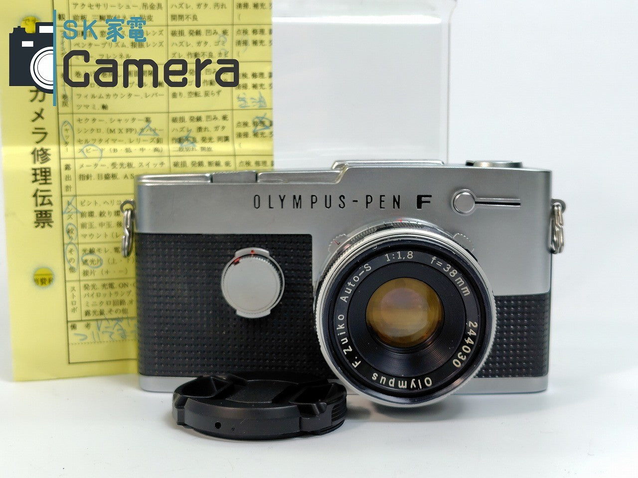 【実用】 OLYMPUS-PEN F PEN-FV F.Zuiko Auto-s 38mm F1.8 オリンパス 2024年8月修理済 30日保証 ペン 美品