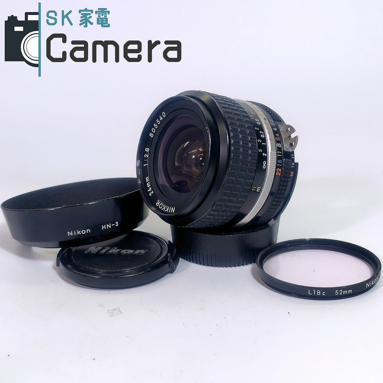 Nikon NIKKOR 24mm F2.8 Ai-s HN-3 フード付 美品 ニコン