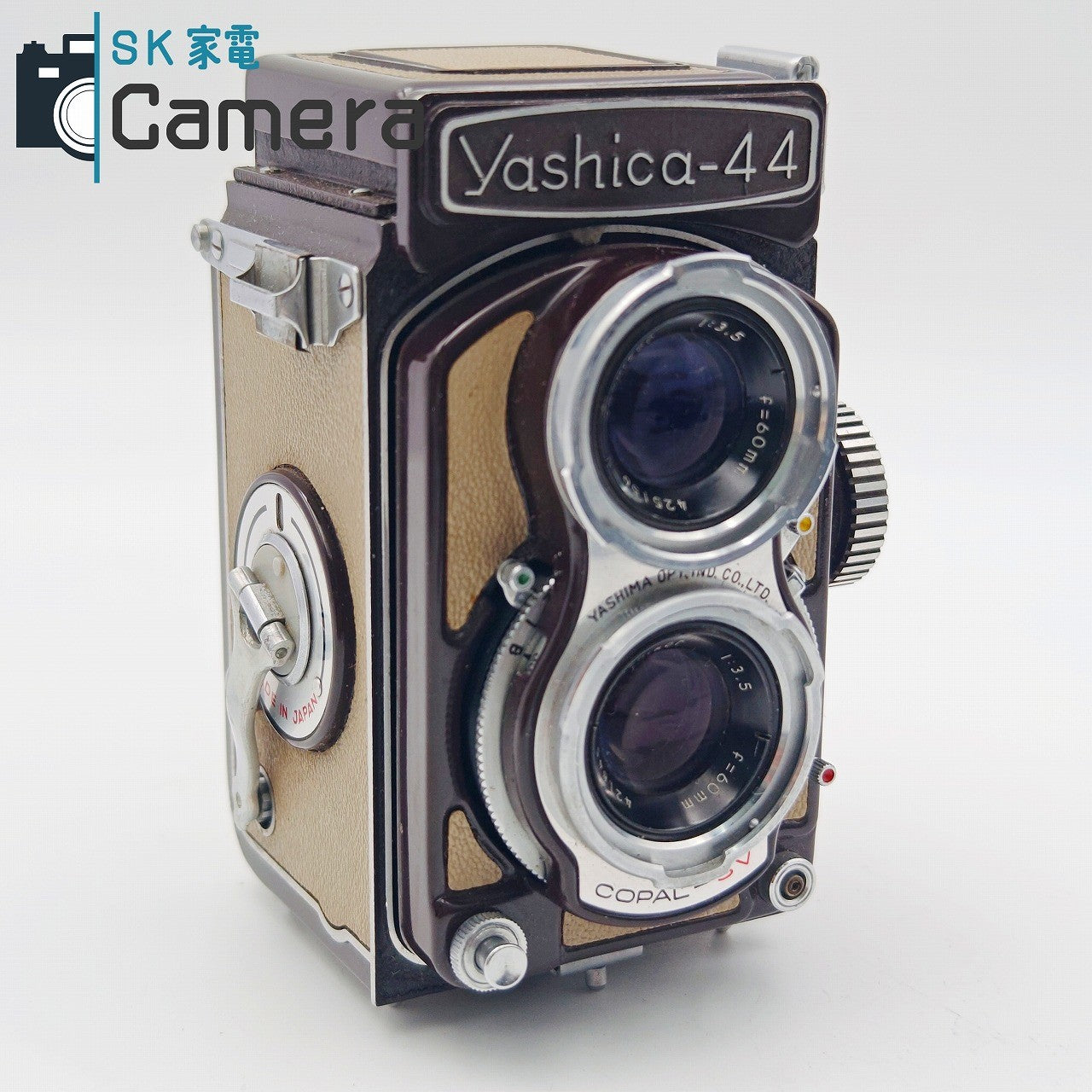 【中古】 YASHICA Yashica-44 Yashikor 60mm F3.5 ブラウン 茶 希少カラー 二眼レフカメラ ヤシカ