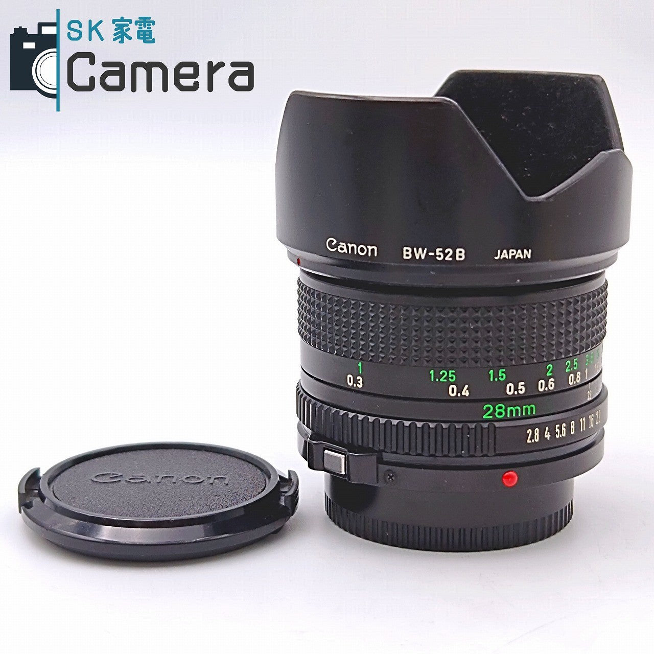 【中古】 Canon NEW FD 28mm F2.8 BW-52B フード付 キャノン