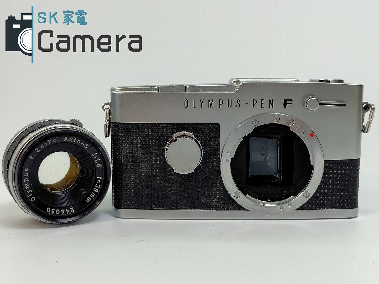 【実用】 OLYMPUS-PEN F PEN-FV F.Zuiko Auto-s 38mm F1.8 オリンパス 2024年8月修理済 30日保証 ペン 美品