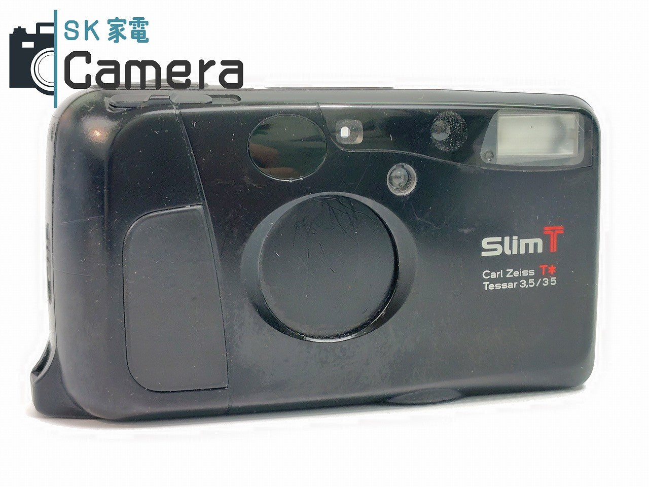 【実用】 KYOCERA Slim T 京セラ スリム T コンパクトフィルムカメラ Carl Zeiss Tessar 35mm F3.5 T* SlimT ブラック