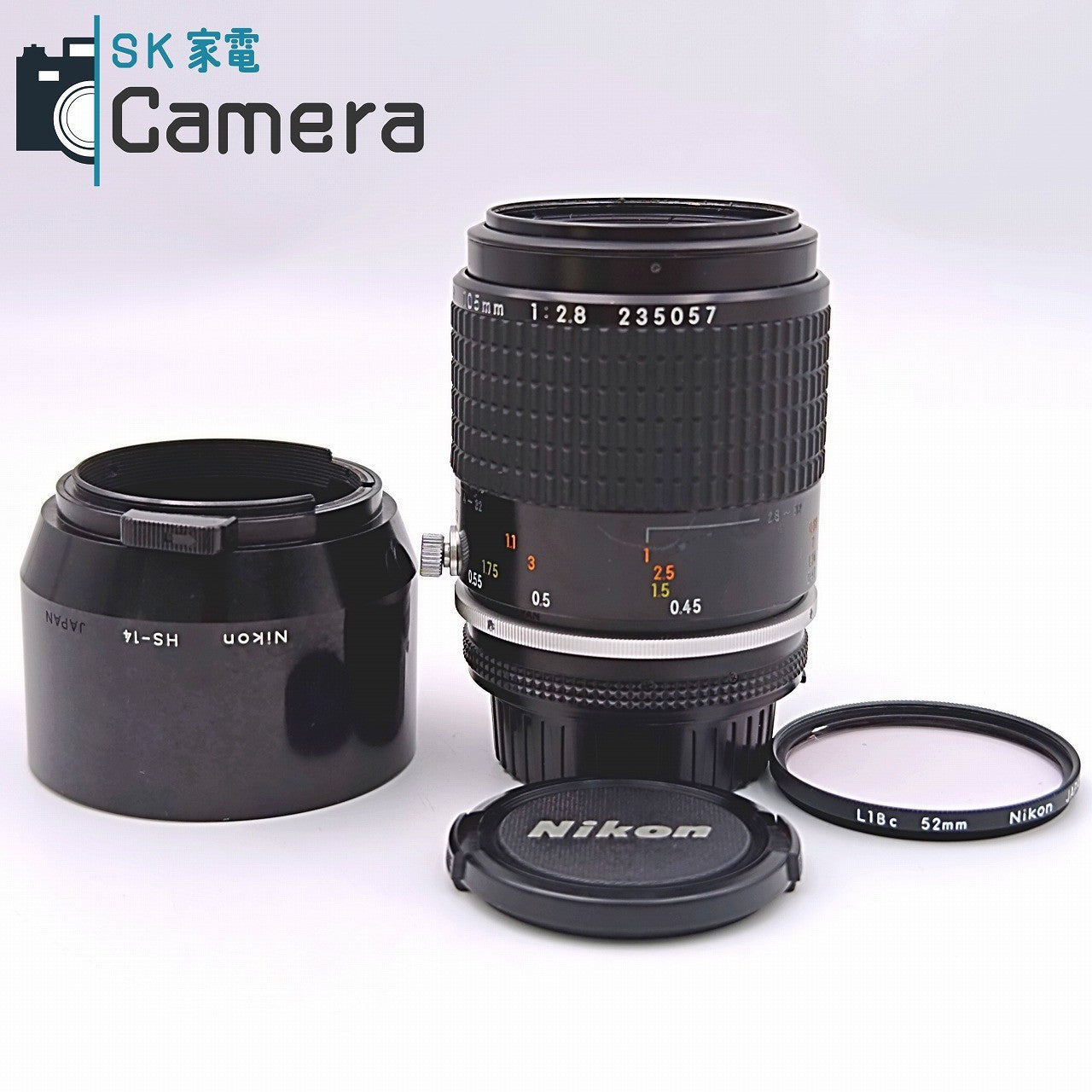 【中古】 Nikon Micro-NIKKOR 105mm F2.8 Ai-s フード付 2026年7月レンズ内清掃済み ヘリコイド修理済 ニコン