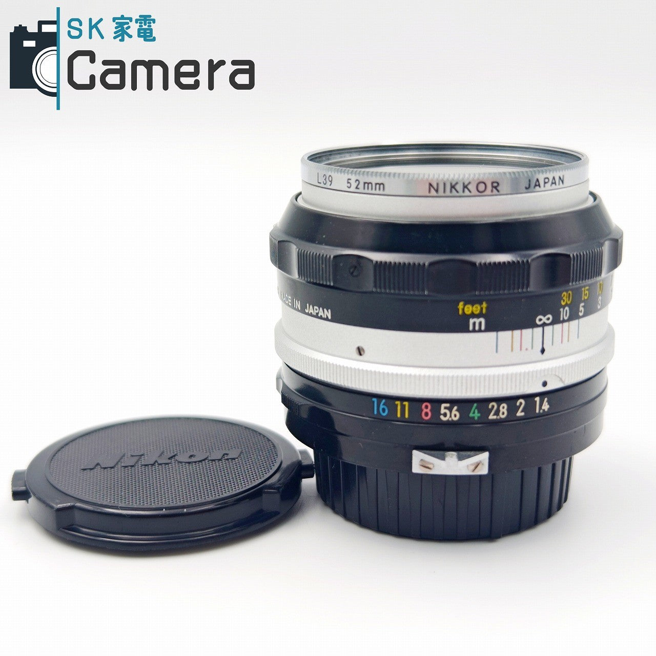 【中古】 NIKON NIKKOR-S Auto 50mm F1.4 非Ai ニコン Nippon Kogaku キャップ 保護フィルター 付