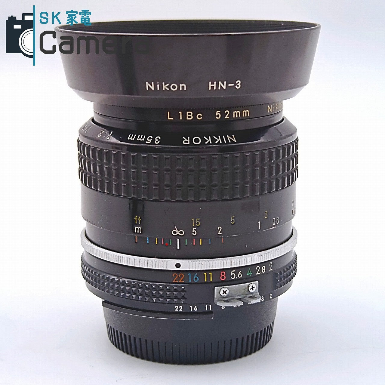 【中古】 Nikon Nikkor 35mm F2 Ai HN-3 L1Bc フード フィルター 付 ニコン