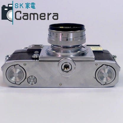 【中古】 CONTAX IIa Zeiss-Opton Sonnar 50ｍｍ F2 T ZEISS IKON コンタックス カラーダイヤル 革ケース キャップ付 良品