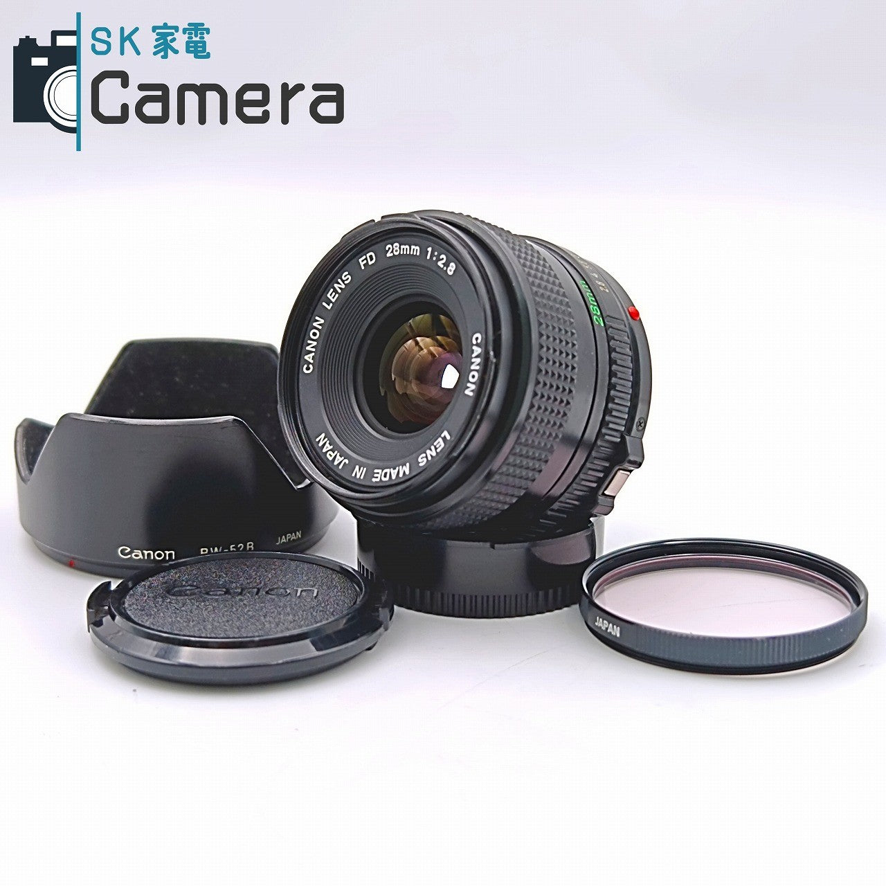 【中古】 Canon NEW FD 28ｍｍ F2.8 BW-52B フード付 キャノン