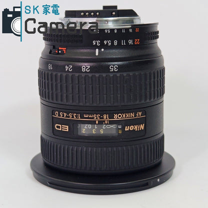 【中古】 Nikon AF NIKKOR 18-35ｍｍ F3.5-4.5 D ED ニコン キャップ フィルター付 美品