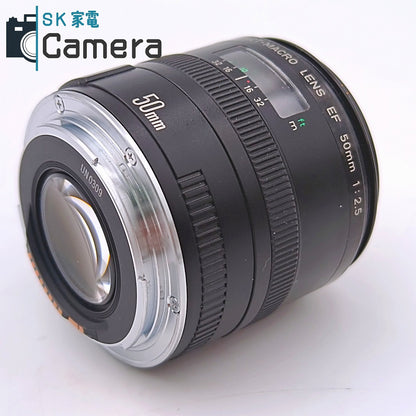 【中古】 Canon COMPACT-MACRO LENS EF 50ｍｍ F2.5 キャノン コンパクト マクロ キャップ付