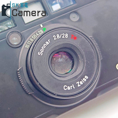【中古】 CONTAX Tix Sonnar 28ｍｍ F2.8 T＊ BLACK テスト用フィルムにて確認済 コンタックス APS