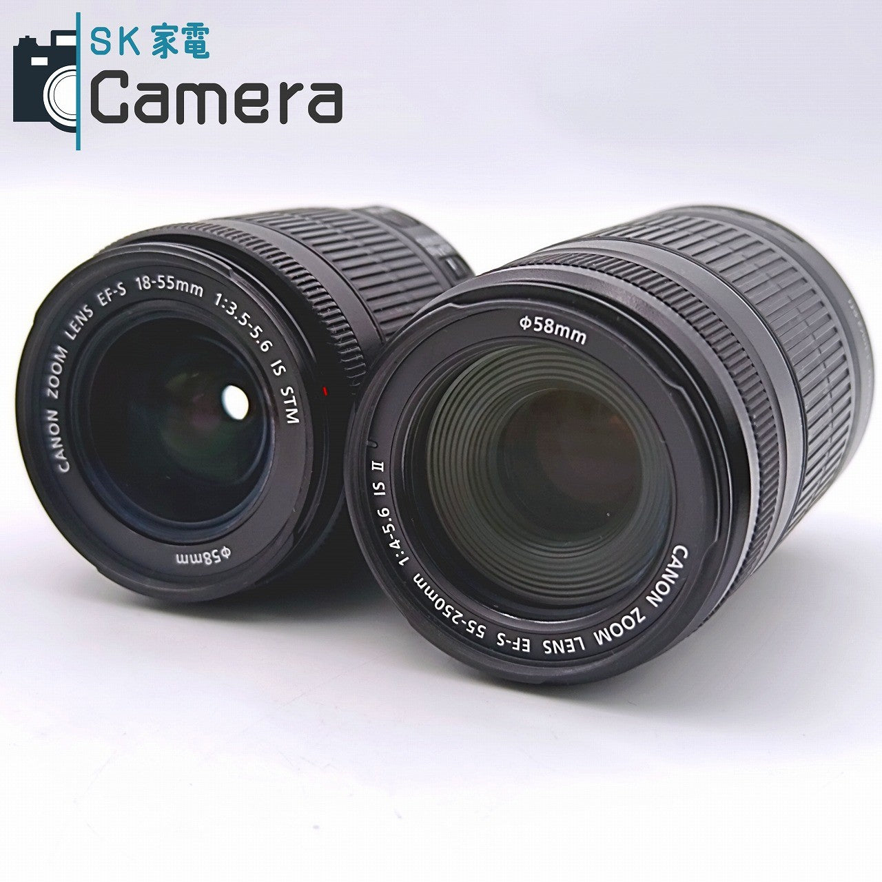 【中古】 Canon EOS Kiss X7 EF-S 18-55ｍｍ F3.5-5.6 IS STM EF-S 55-250ｍｍ F4-5.6 IS II ショット数約3100 ダブルレンズ 美品