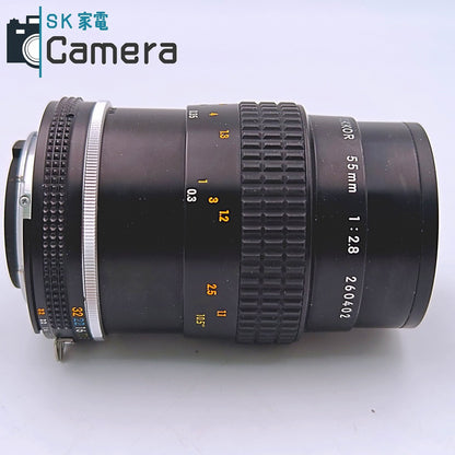 【中古】 NIKON Micro-NIKKOR 55ｍｍ F2.8 Ai-s ニコン キャップ付