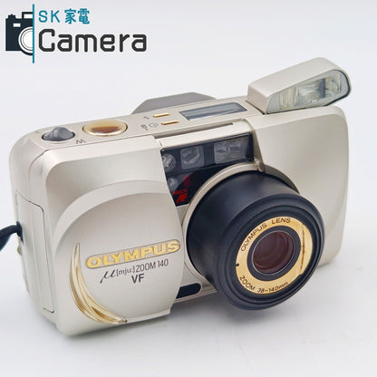 【中古】 OLYMPUS μ [mju:] ZOOM 140 VF オリンパス ミュー コンパクトフィルムカメラ 美品 テスト用フィルムにて確認済
