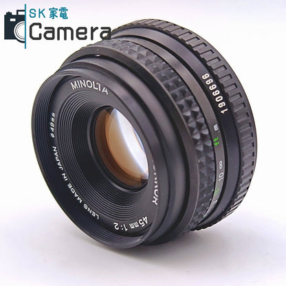 MINOLTA MD ROKKOR 45ｍｍ F2 ミノルタ ロッコール キャップ前後付 外観美品