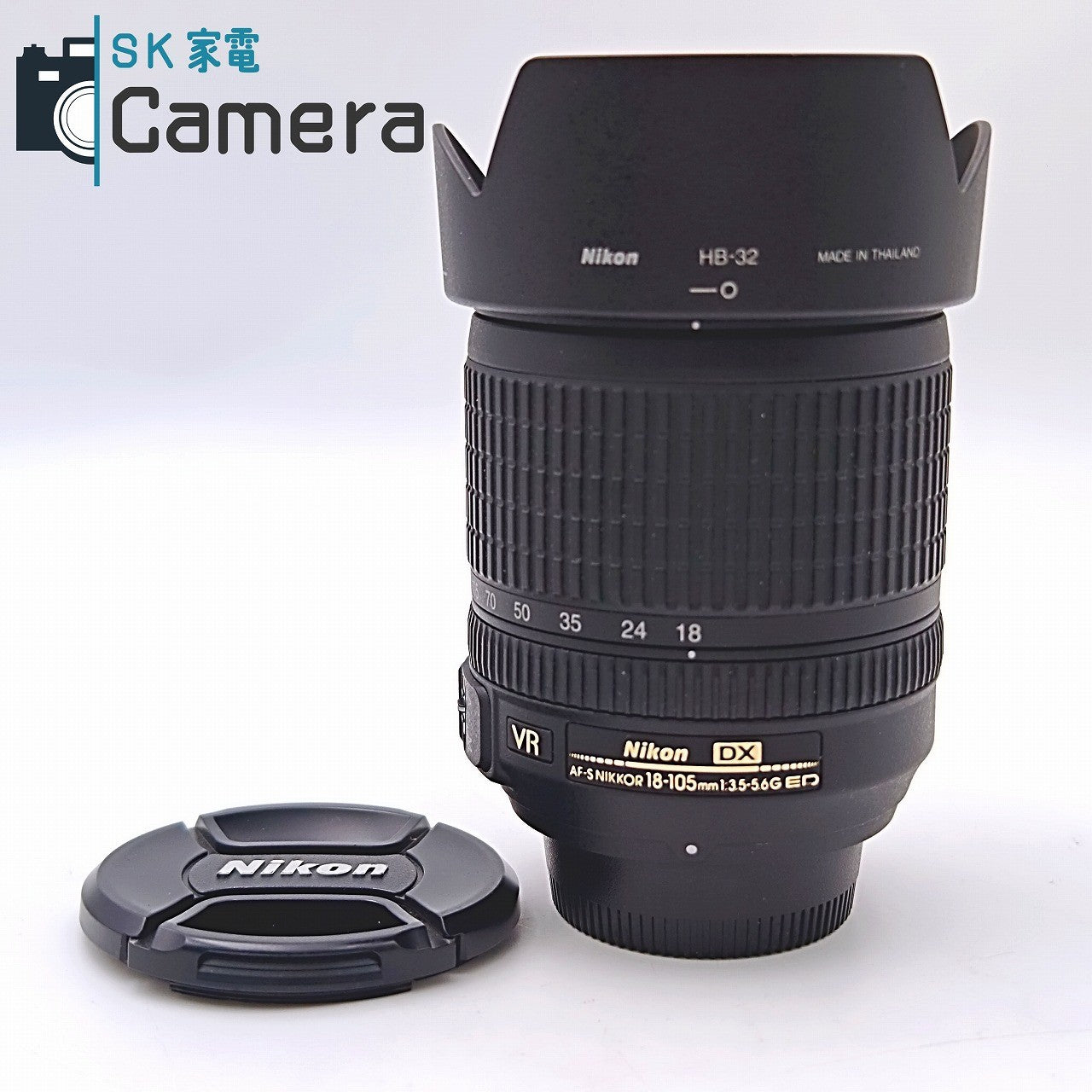 【中古】 Nikon DX AF-S NIKKOR 18-105ｍｍ F3.5-5.6 G ED VR HB-32 フード付 ニコン 美品