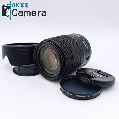 【中古】 Canon EF-S 18-135ｍｍ F3.5-5.6 IS USM キャノン EW-73D フード PLフィルター 付 美品