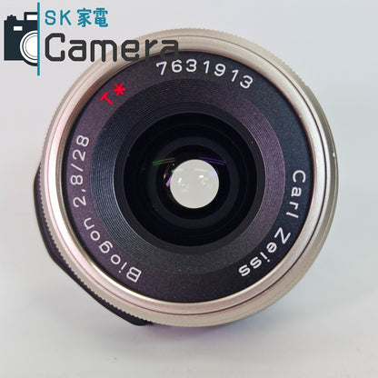 【中古】 CONTAX Biogon 28ｍｍ F2.8 T＊ Carl Zeiss コンタックス G用 ビオゴン キャップ 保護フィルター 付