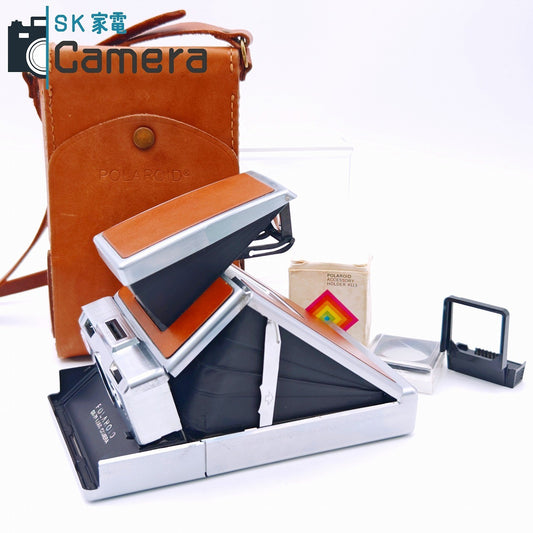 【中古】 POLAROID SX-70 LANDCAMERA ポラロイド キャメルカラー ケース ACCESSORY HOLDER ＃113 付 通電 シャッター 動作