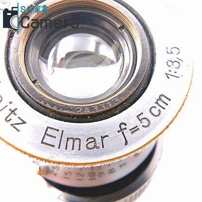 【中古】 Leitz Elmar 5cm F3.5 L39 ライツ エルマー Feet フィルター付 2026年9月レンズ内清掃済