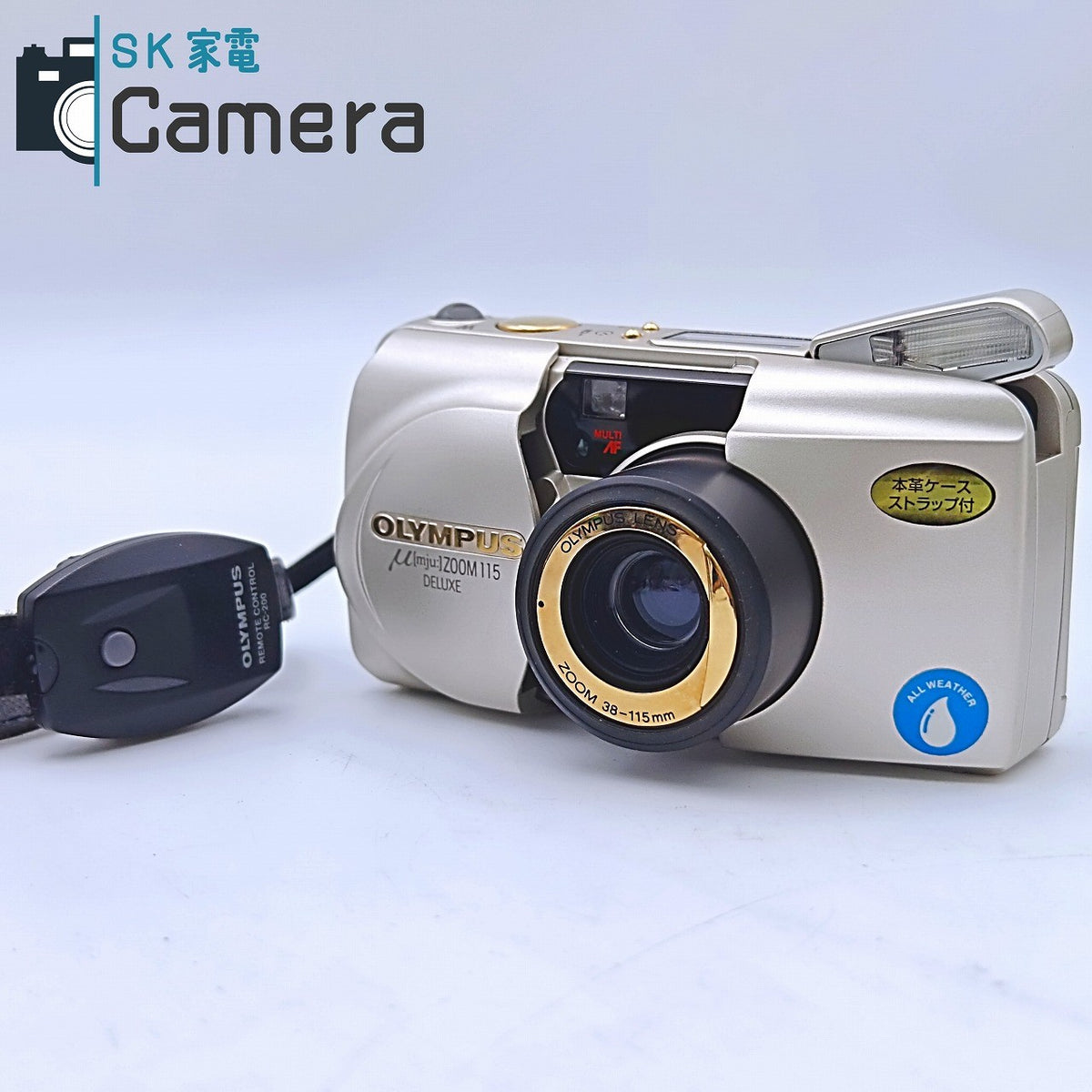 【中古】 OLYMPUS μ [mju:] ZOOM 115 DELUXE オリンパス ミュー 箱 専用三脚 箱 付 コンパクトフィルムカメラ