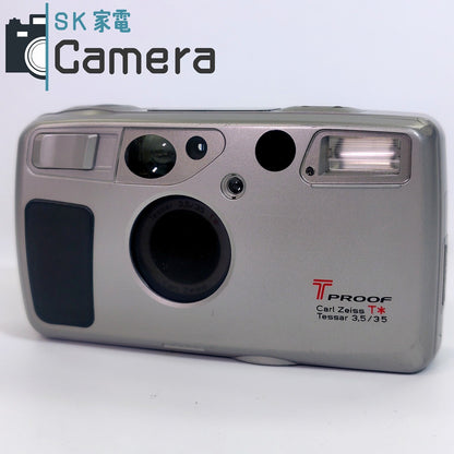 【中古】 KYOCERA TPROOF Tessar 35ｍｍ F3.5 T＊ コンパクトフィルムカメラ テスト用フィルムにて確認済 京セラ ティープルーフ T PROOF