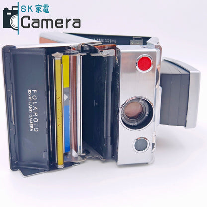 【中古】 POLAROID SX-70 LANDCAMERA ポラロイド キャメルカラー ケース ACCESSORY HOLDER ＃113 付 通電 シャッター 動作
