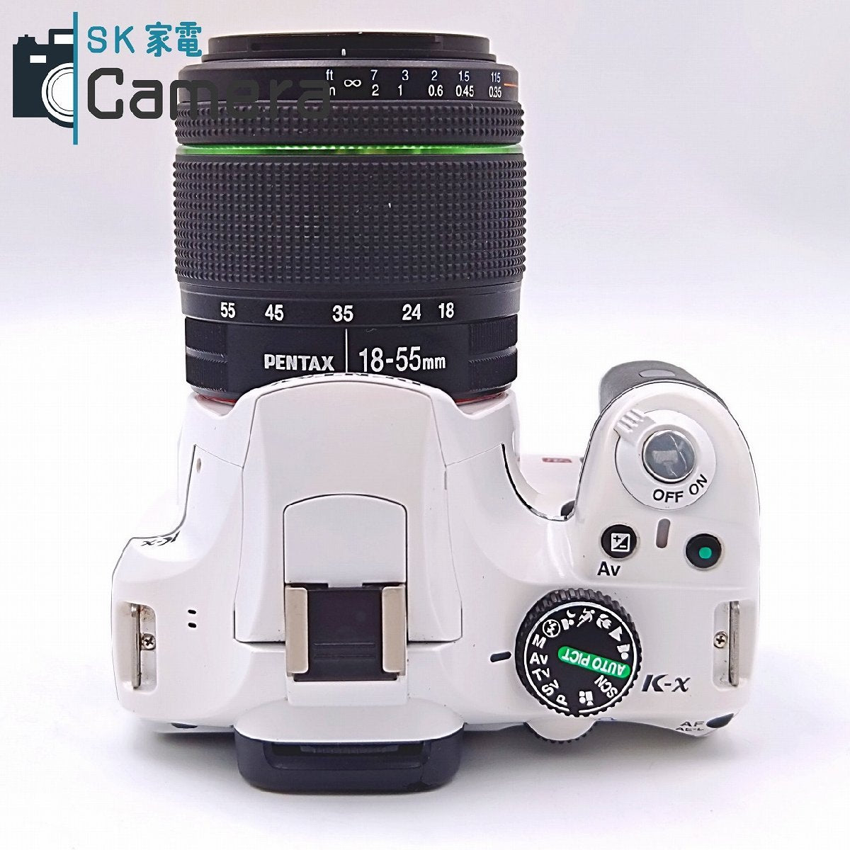 PENTAX K-x ホワイト SMC PENTAX-DA 18-55ｍｍ F3.5-5.6 AL WR ショット数約3000回 単三電池駆動 ペンタックス