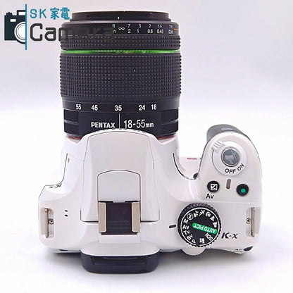 PENTAX K-x ホワイト SMC PENTAX-DA 18-55ｍｍ F3.5-5.6 AL WR ショット数約3000回 単三電池駆動 ペンタックス