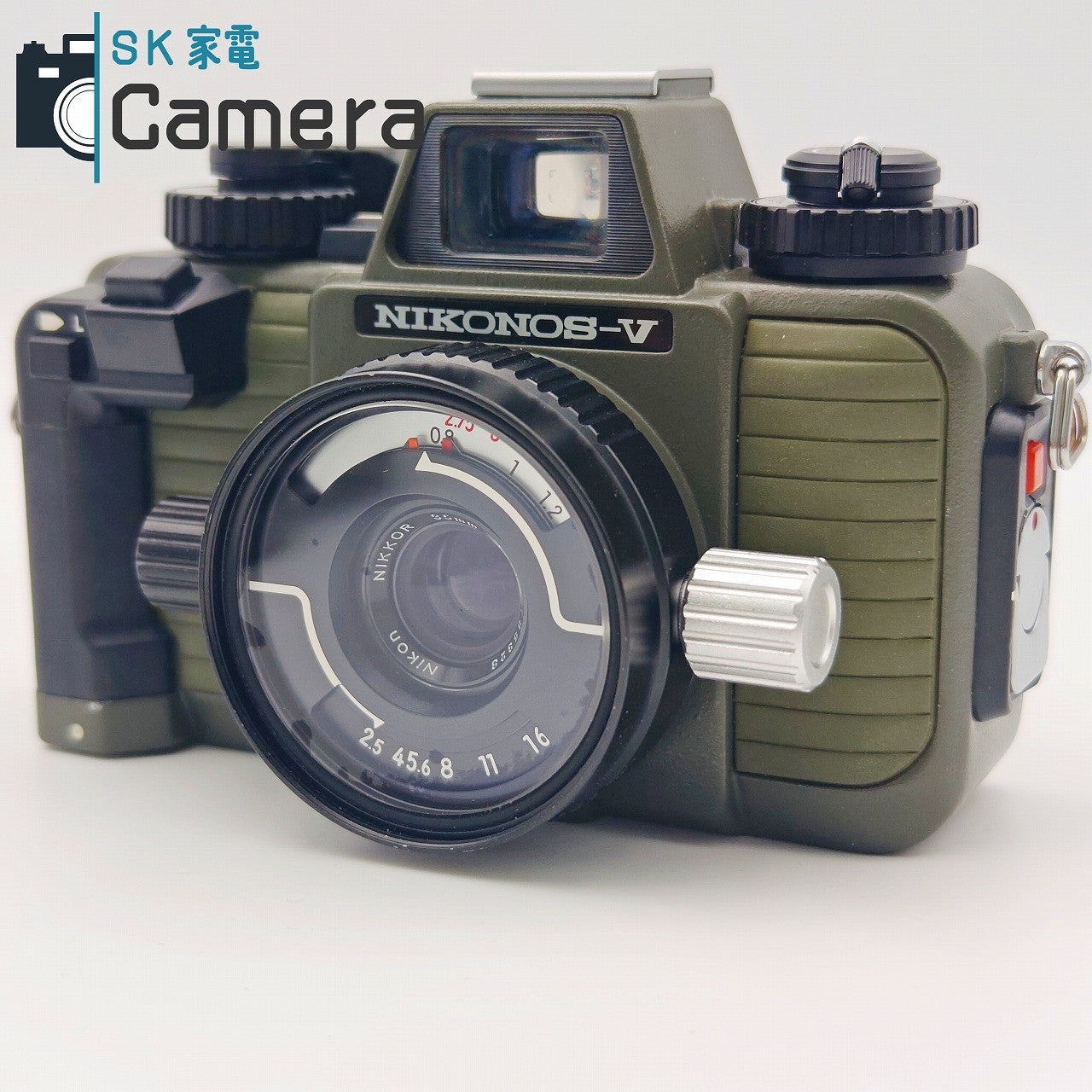 【中古】 NIKON NIKONOS-V NIKKOR 35ｍｍ F2.5 オリーブ シャッター 露出 動作 ニコン ニコノス キャップ付