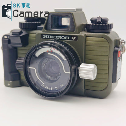 【中古】 NIKON NIKONOS-V NIKKOR 35ｍｍ F2.5 オリーブ シャッター 露出 動作 ニコン ニコノス キャップ付