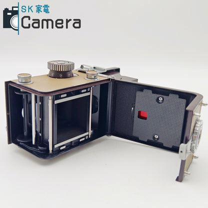 【中古】 YASHICA Yashica-44 Yashikor 60ｍｍ F3.5 ブラウン 茶 希少カラー 二眼レフカメラ ヤシカ