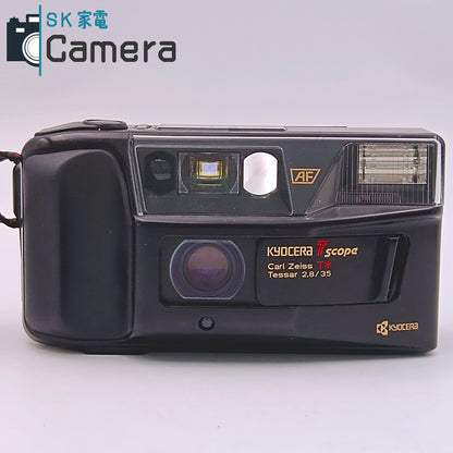 【中古】 KYOCERA Tscope Tessar 35ｍｍ F2.8 京セラ T スコープ コンパクトフィルムカメラ 元箱 説明書付