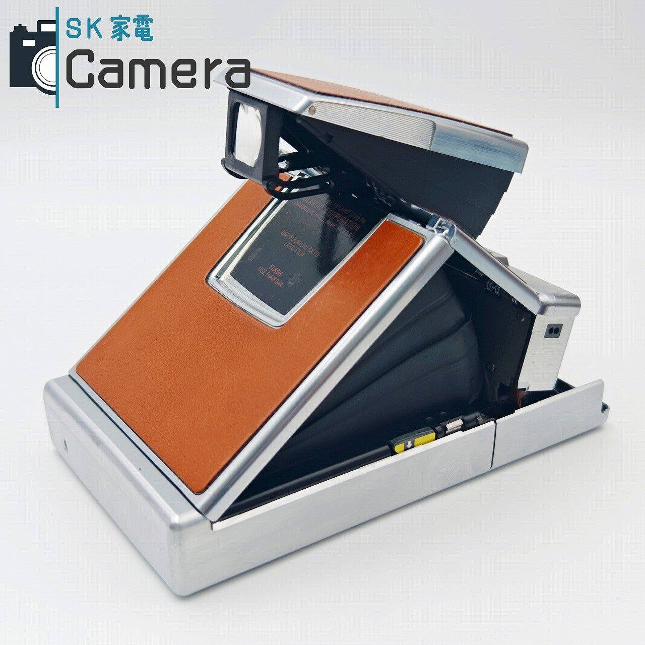【中古】 POLAROID SX-70 LANDCAMERA IMPOSSIBLE 革ケース バック クロコダイル貼革 NDフィルター付 テスト用にて動作確認済 ポラロイド