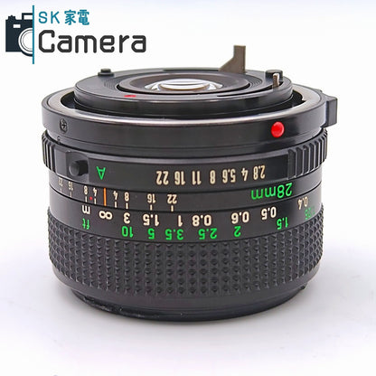 【中古】 Canon NEW FD 28ｍｍ F2.8 BW-52B フード付 キャノン