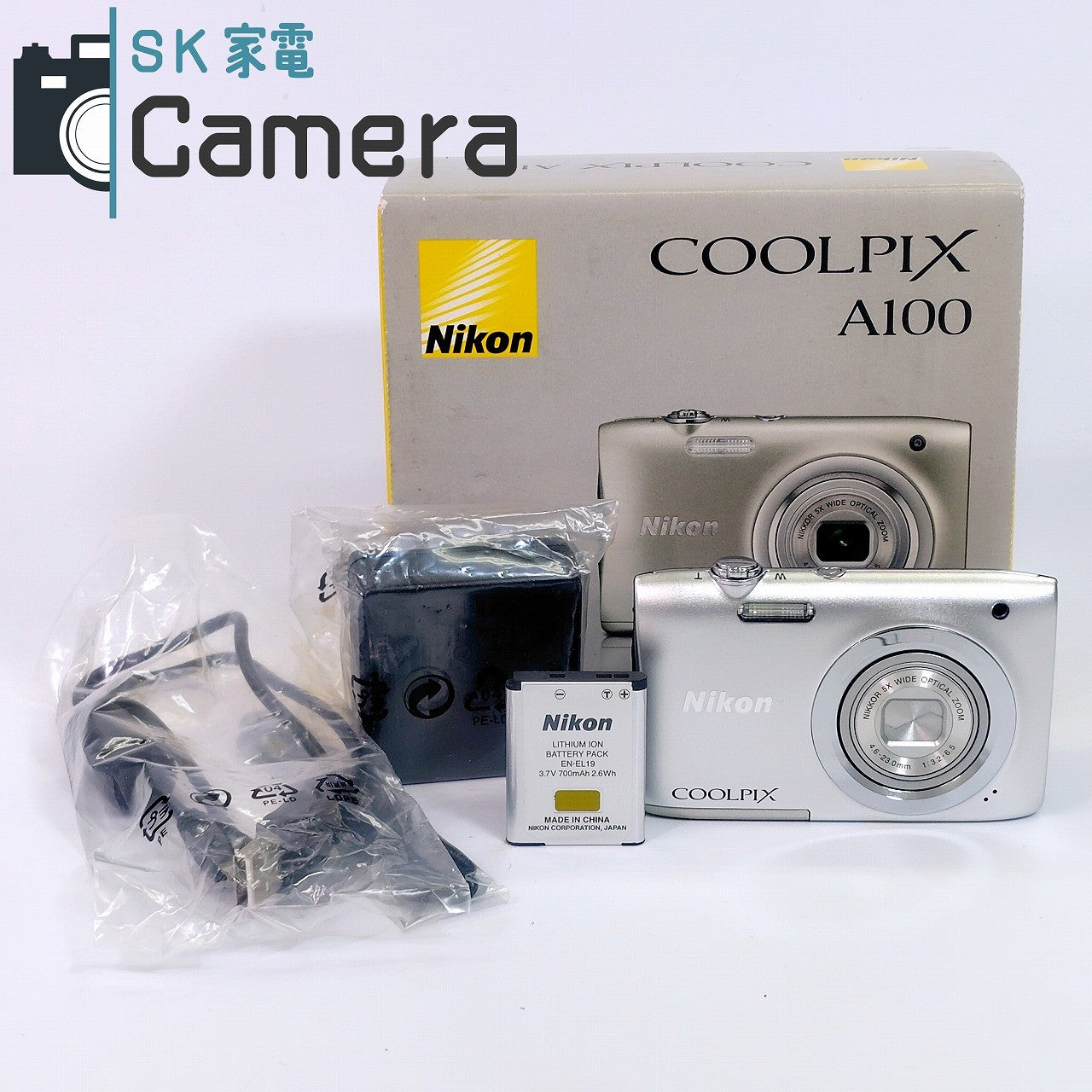 【中古】 Nikon COOLPIX A100 ニコン コンパクトデジタルカメラ 箱 充電器 電池付