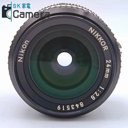 【中古】 Nikon NIKKOR 24ｍｍ F2.8 Ai HN-1 L1Bc フード フィルター 付 ニコン