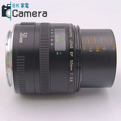 【中古】 Canon COMPACT-MACRO LENS EF 50ｍｍ F2.5 キャノン コンパクト マクロ キャップ付