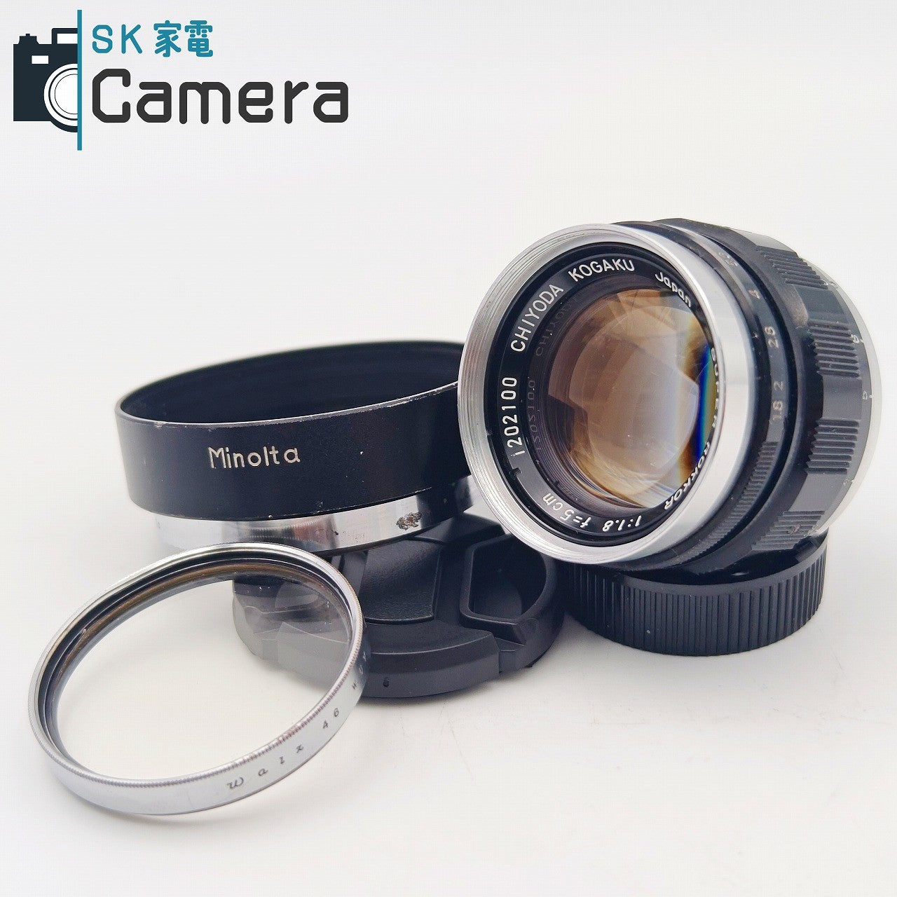 【中古】 CHIYODA KOGAKU SUPER ROKKOR 5cm F1.8 L39 フード付き 千代田光学