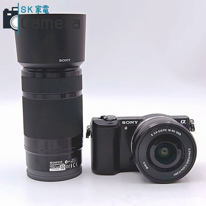 【中古】 SONY α5000 E PZ 16-50ｍｍ F3.5-5.6 OSS E 55-210ｍｍ F4.5-6.3 OSS ダブルレンズセット ILCE-5000Y SD16GB 充電器付 美品