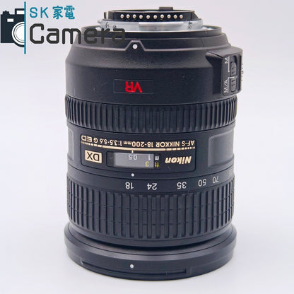 【中古】 Nikon DX AF-S NIKKOR 18-200ｍｍ F3.5-5.6 G ED VR フード キャップ付 ニコン