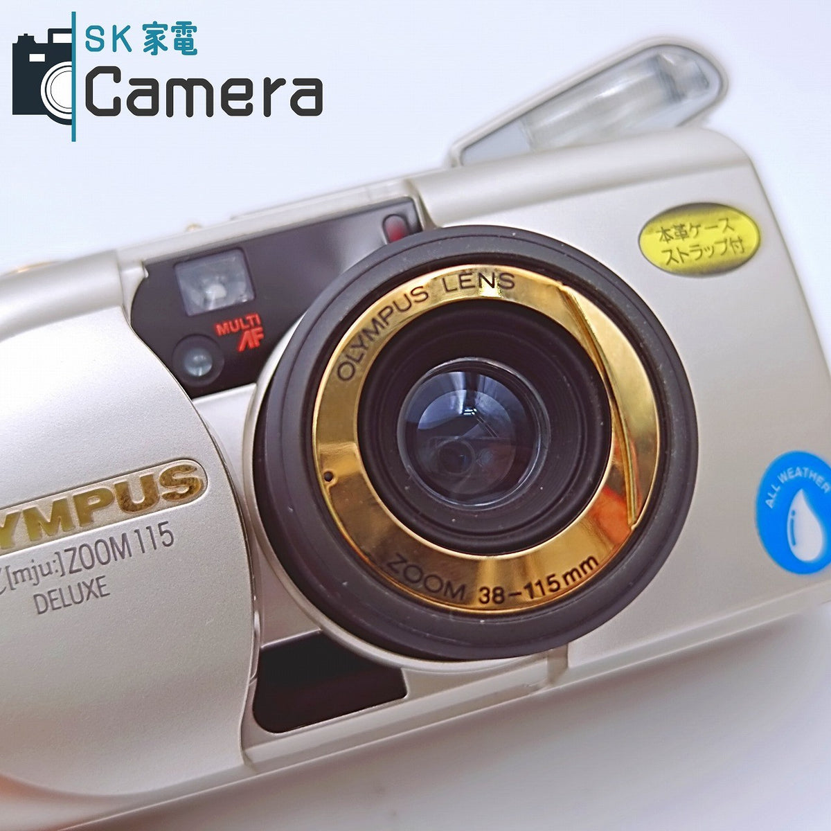 【中古】 OLYMPUS μ [mju:] ZOOM 115 DELUXE オリンパス ミュー 箱 専用三脚 箱 付 コンパクトフィルムカメラ