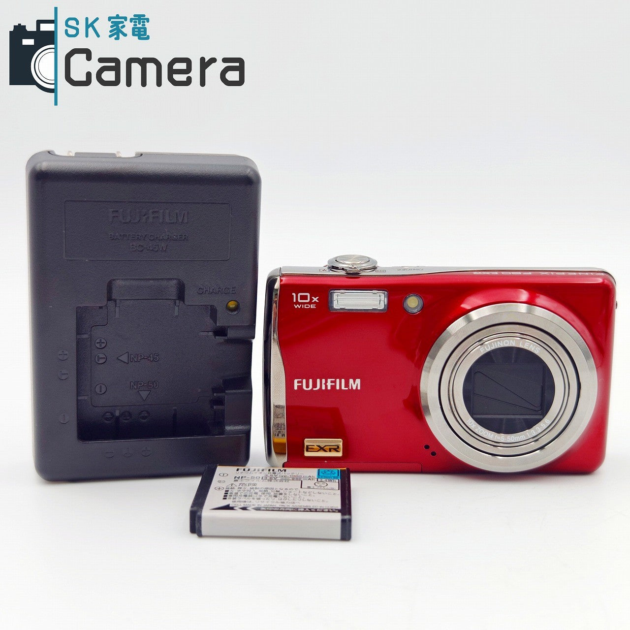 【中古】 FUJIFILM FINEPIX F80 EXR 富士フィルム ファインピクス レッド 充電器 付 コンパクトデジタルカメラ