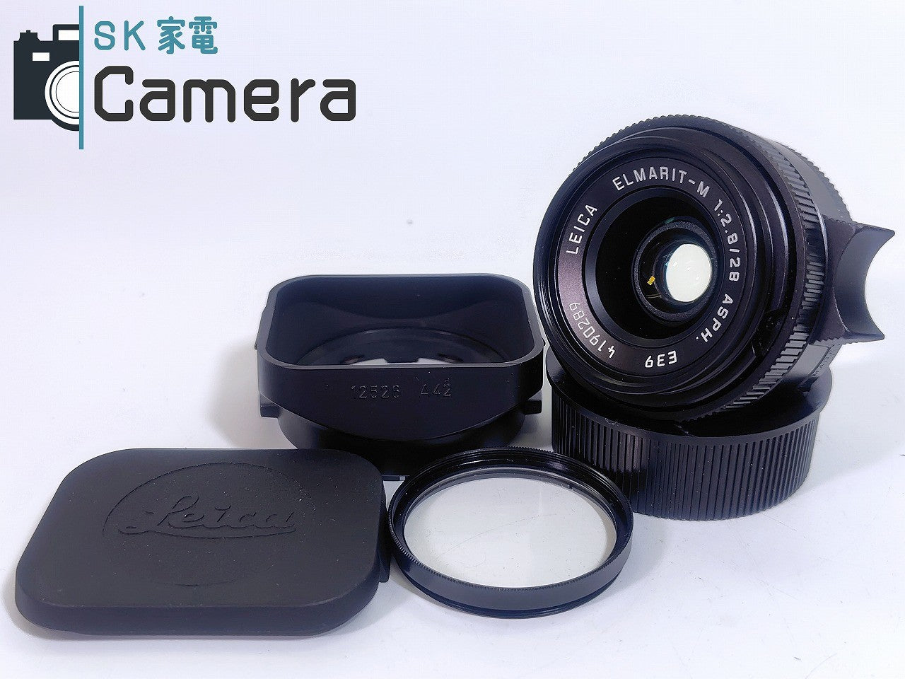 LEICA ELMARIT-M 28ｍｍ F2.8 ASPH. 6Bit E39 12528 A42 フード 14043 キャップ 付 ライカ エルマリート 美品