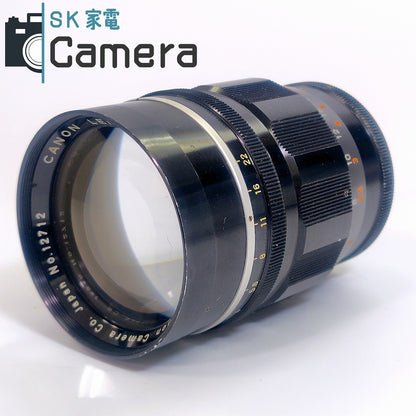 【中古】 Canon LENS 100ｍｍ F2 L39 T-60 フード ケース 付 2025年11月清掃済 キャノン F2.0