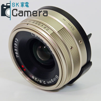 【中古】 CONTAX Biogon 28ｍｍ F2.8 T＊ Carl Zeiss コンタックス G用 ビオゴン キャップ 保護フィルター 付