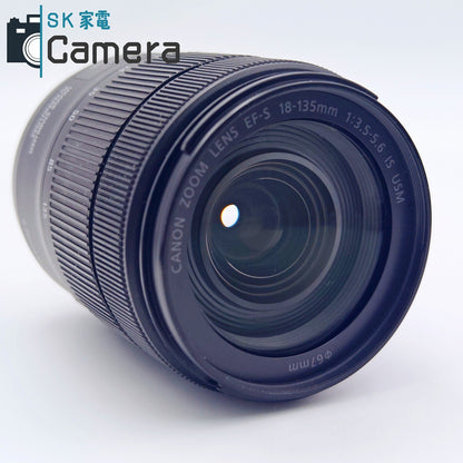 【中古】 Canon EF-S 18-135ｍｍ F3.5-5.6 IS USM キャノン EW-73D フード PLフィルター 付 美品