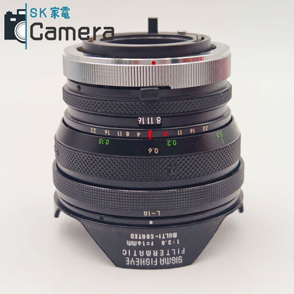 【中古】 SIGMA FISHEYE FILTER MATIC 16ｍｍ F2.8 シグマ フィッシュアイ キャノンFD マウント 箱付